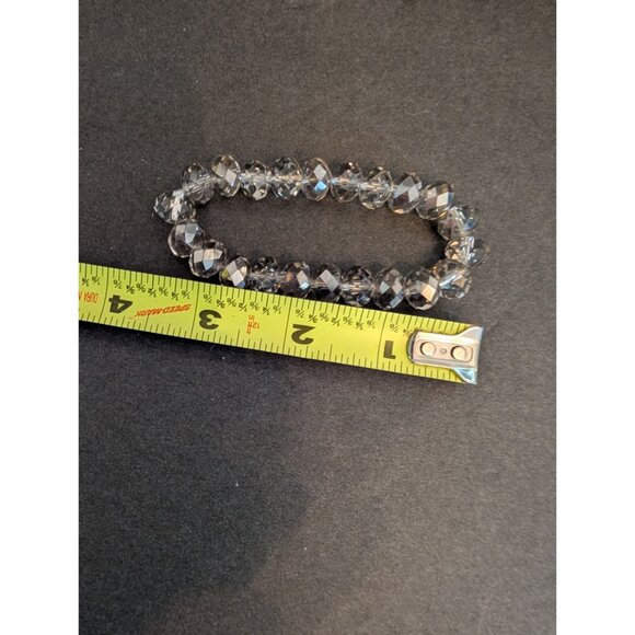 Faceted Smoky Crystal Bead Stretch Bracelet Womens Jewelry Elegant Design - Picture 3 of 3